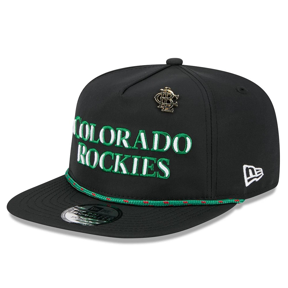 Men's New Era Black Colorado Rockies 2025 Big League Chew Golfer Snapback Hat