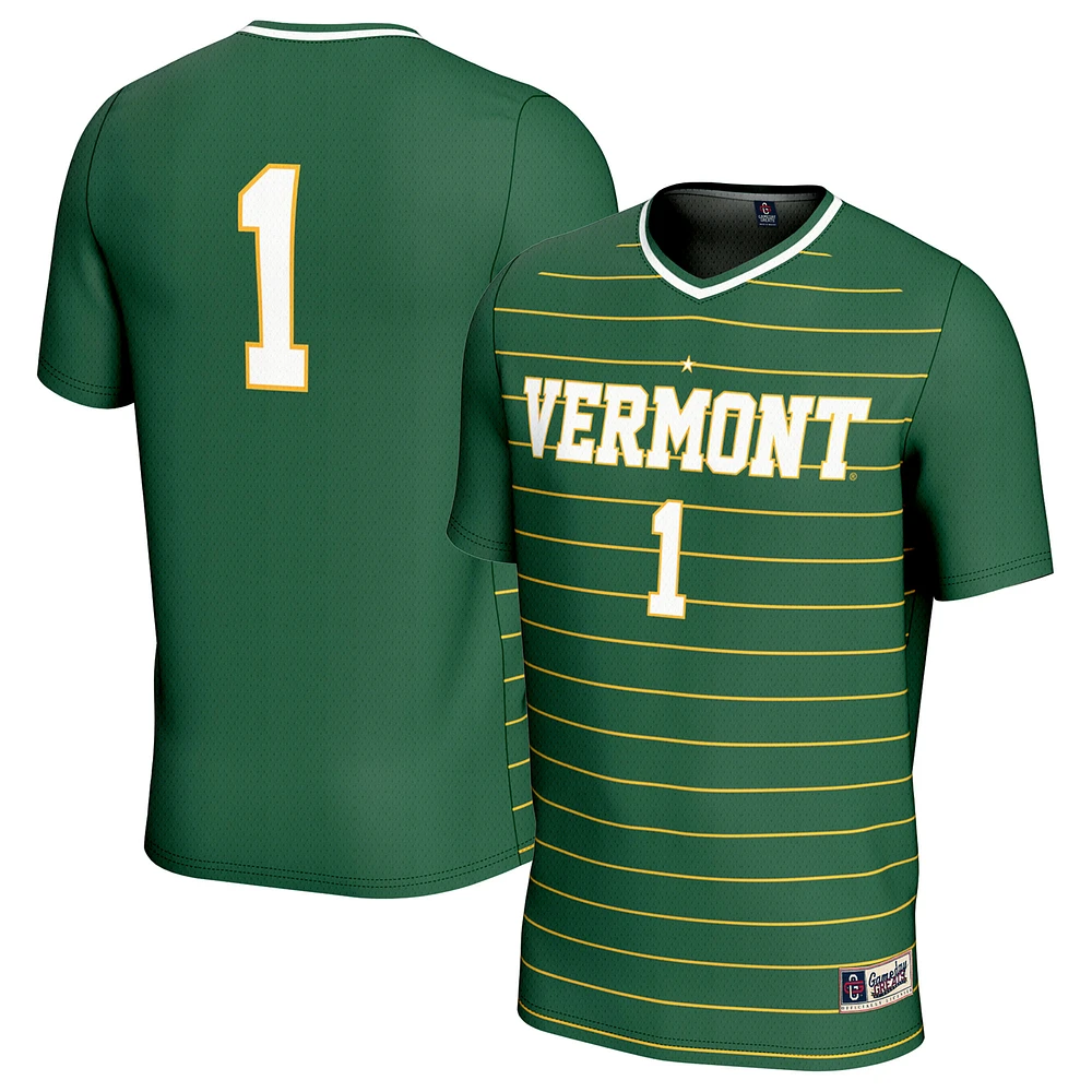 Unisex GameDay Greats #1 Green Vermont Catamounts 2024 NCAA Men's Soccer National Champions One-Star Lightweight Fashion Jersey