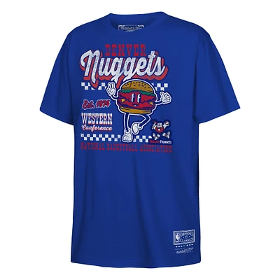 Youth Mitchell & Ness Royal Denver Nuggets Concession Food Character T-Shirt