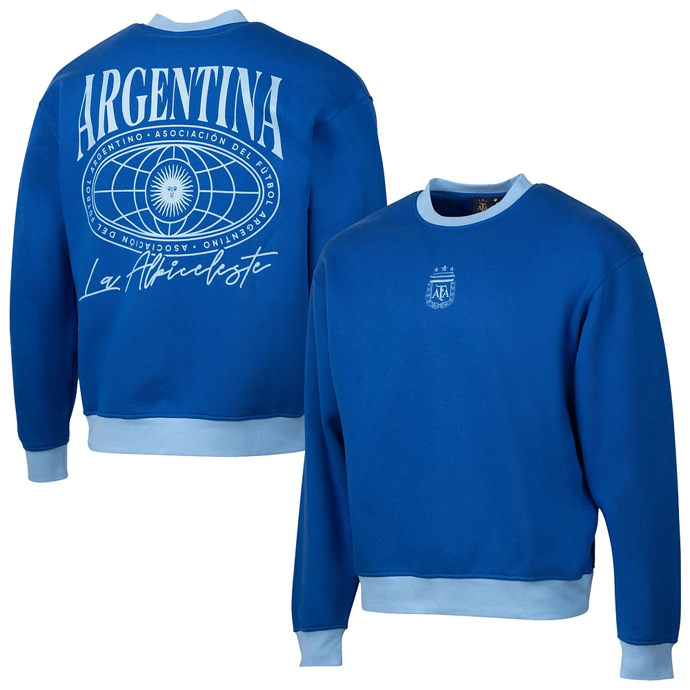 Men's Sport Design Sweden Royal Argentina National Team Relaxed Pullover Sweatshirt