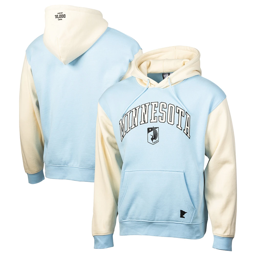 Men's Sport Design Sweden Light Blue/Cream Minnesota United FC 2025 Jersey Hook Relaxed Pullover Hoodie