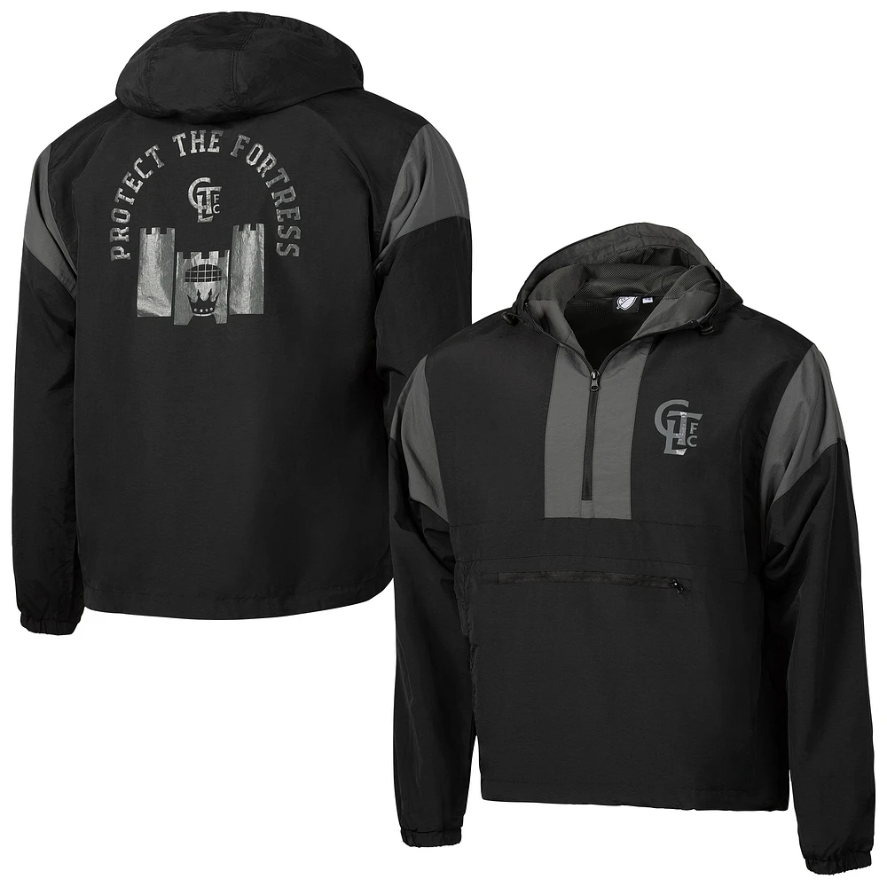 Men's Sport Design Sweden Black Charlotte FC 2025 Jersey Hook Full-Zip Premium Anorak Hooded Jacket
