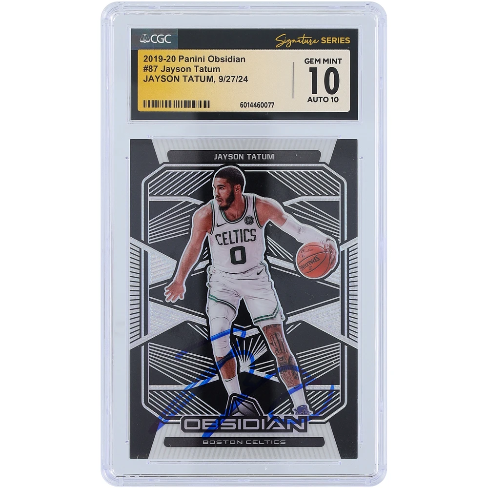Jayson Tatum Boston Celtics Autographed 2019-20 Panini Obsidian #87 CGC Fanatics Witnessed Authenticated 10/10 Card