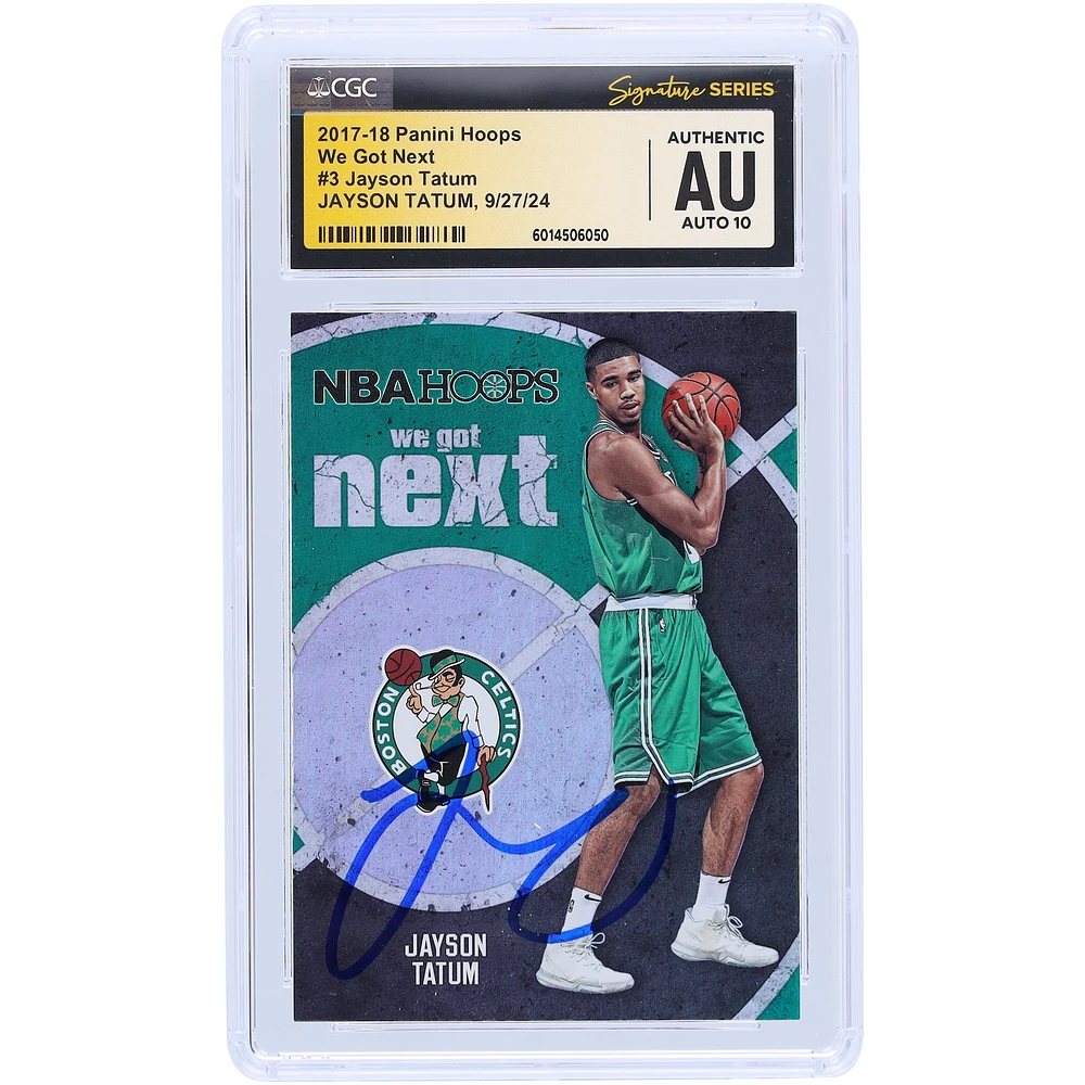 Jayson Tatum Boston Celtics Autographed 2017-18 Panini Hoops We Got Next #3 CGC Fanatics Witnessed Authenticated Auto 10 Rookie Card