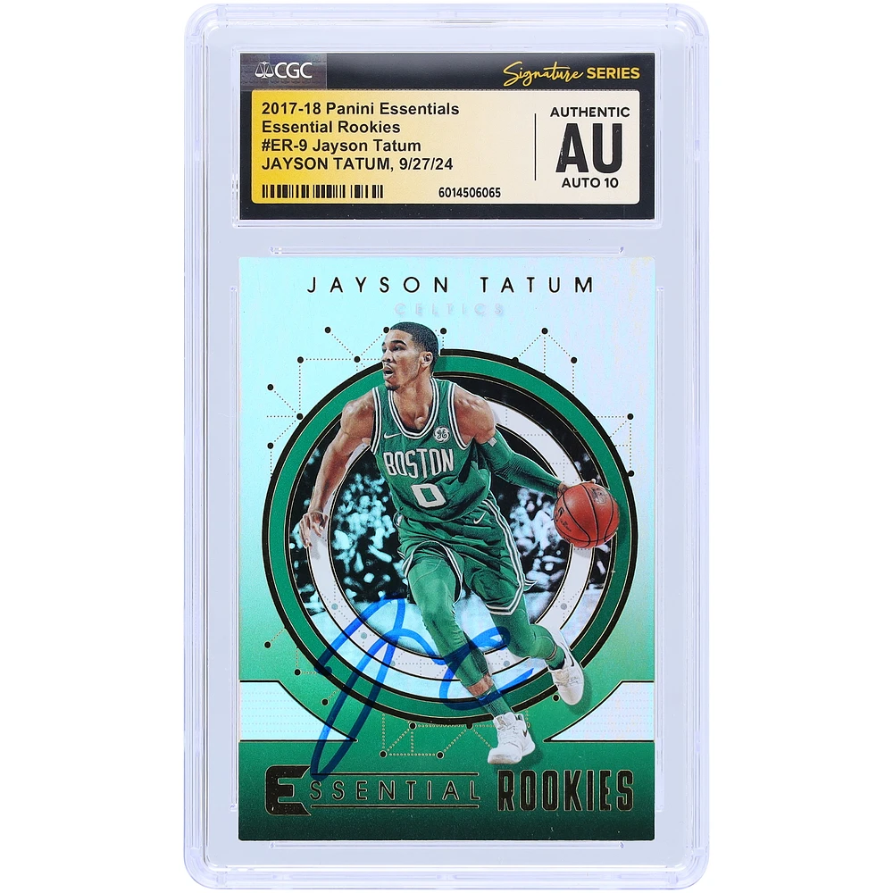 Jayson Tatum Boston Celtics Autographed 2017-18 Panini Essentials Essential Rookies #ER-9 CGC Fanatics Witnessed Authenticated Auto 10 Rookie Card