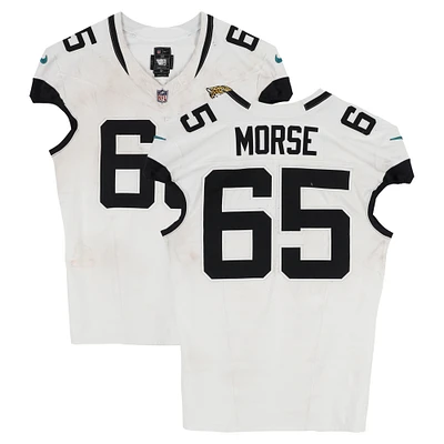 Mitch Morse Jacksonville Jaguars Game-Used #65 White Nike Jersey vs. Tennessee Titans on December 8, 2024