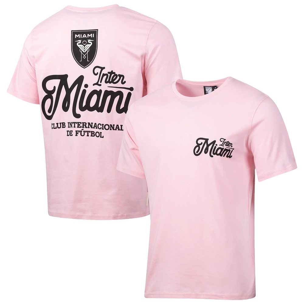 Men's Sport Design Sweden Pink Inter Miami CF Team Script Relaxed T-Shirt