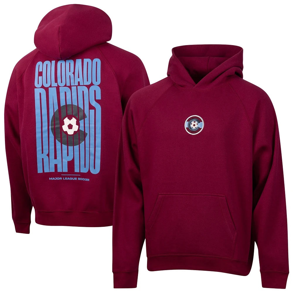 Men's Burgundy Colorado Rapids Hometown Oversized Raglan Pullover Hoodie