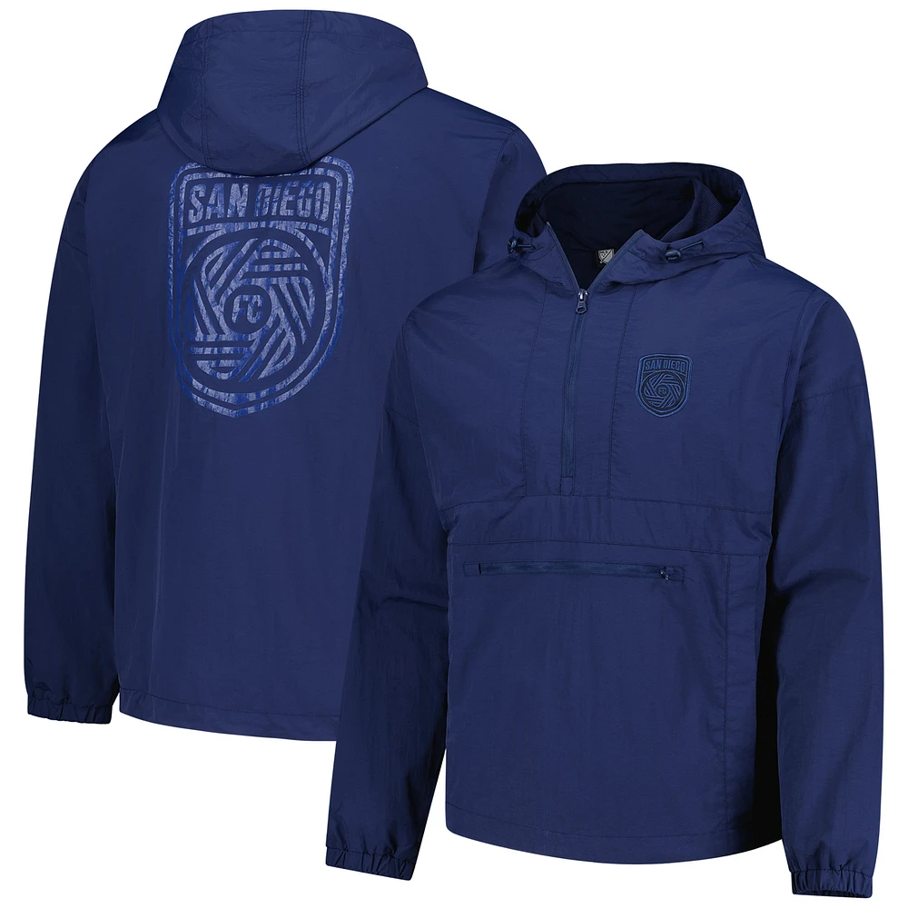 Men's Sport Design Sweden Navy San Diego FC Half-Zip Premium Anorak Hoodie Jacket