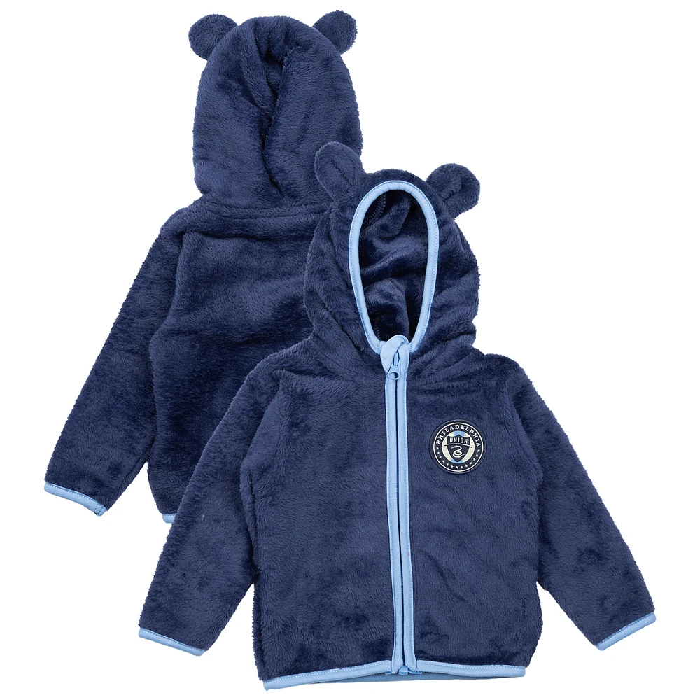 Toddler Sport Design Sweden Navy Philadelphia Union Tie-Breaker Teddy Full-Zip Hoodie