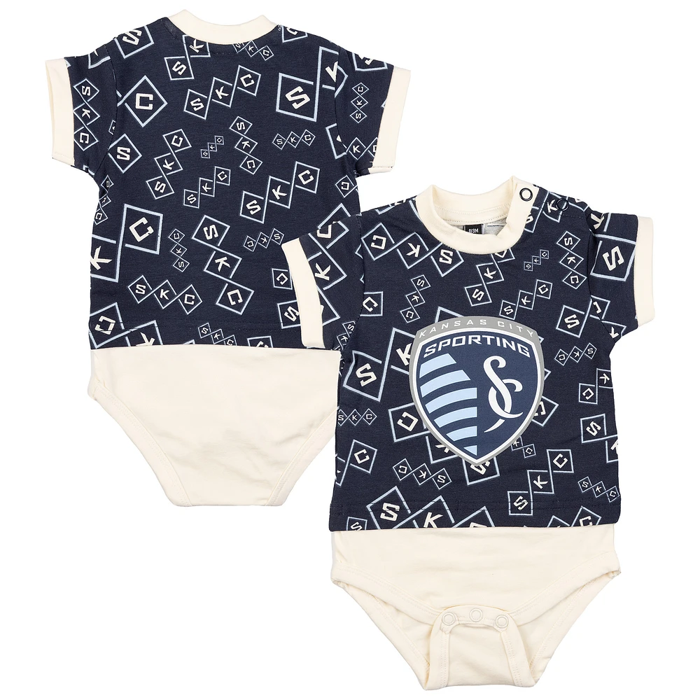 Infant Sport Design Sweden Navy Sporting Kansas City Body T-Shirt Bodysuit