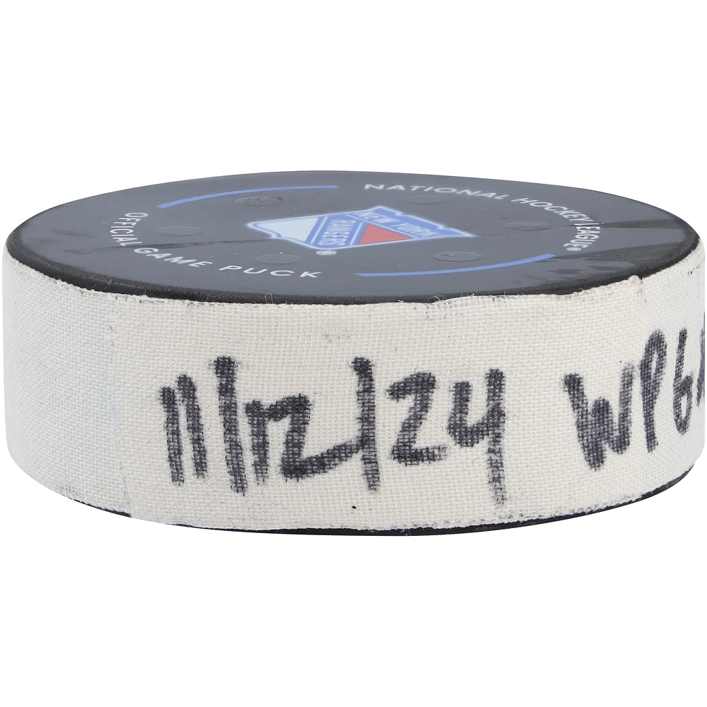 Mark Scheifele Winnipeg Jets Game-Used Goal Puck from November 12, 2024 vs. New York Rangers