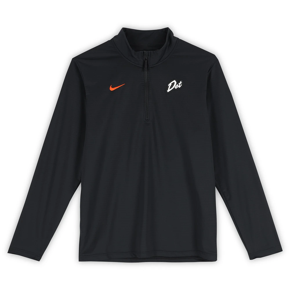 Ron Holland II Detroit Pistons Player-Worn Black Quarter-Zip Pullover from the 2024-25 NBA Season - Size L