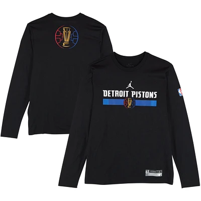 Detroit Pistons Team-Issued Black NBA Cup Long Sleeve Shirt from the 2024-25 NBA Season