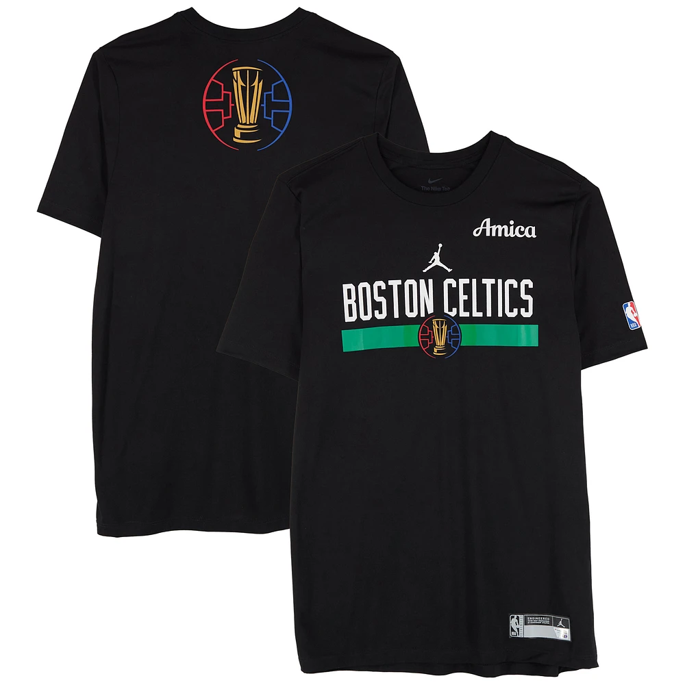 Boston Celtics Team-Issued Black NBA Cup Short Sleeve Shirt from the 2024-25 NBA Season