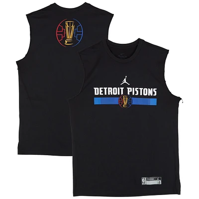 Detroit Pistons Team-Issued Black NBA Cup Sleeveless Shirt from the 2024-25 NBA Season