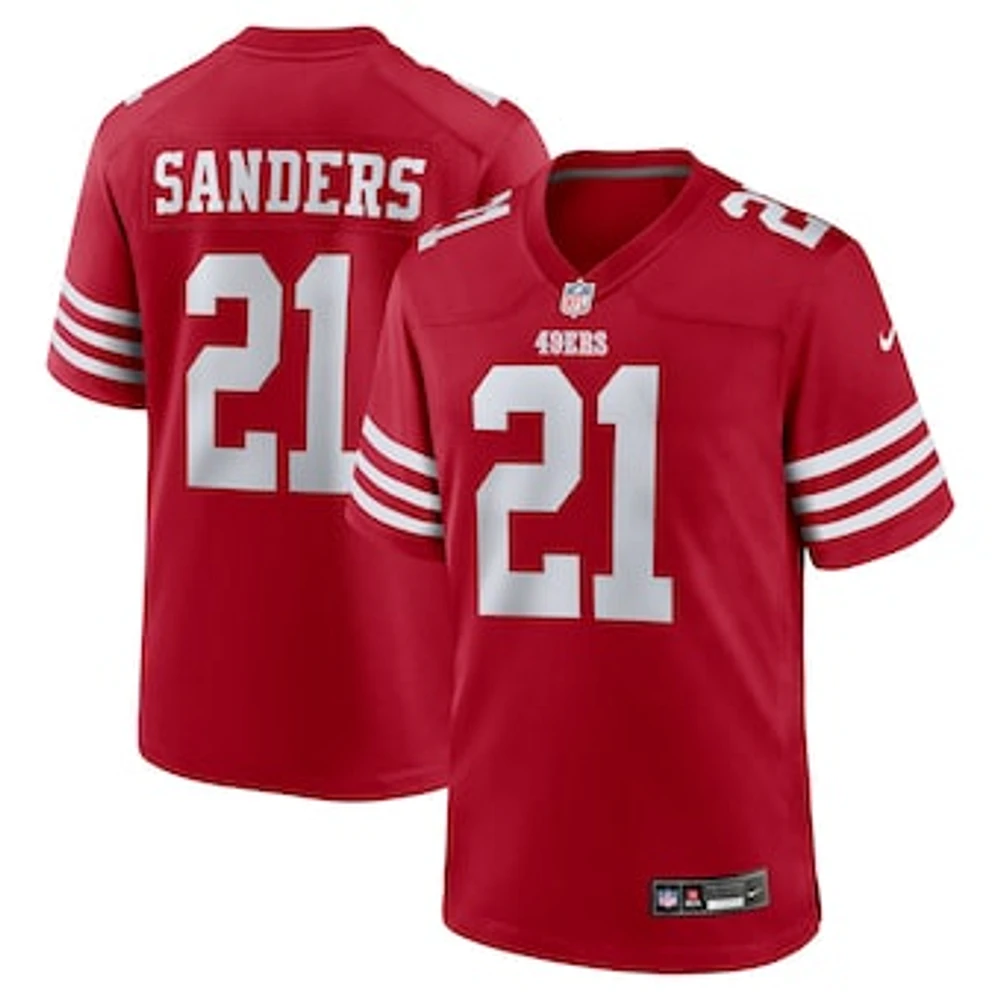 Men's Nike Deion Sanders  Scarlet San Francisco 49ers Team Retired Player Game Jersey