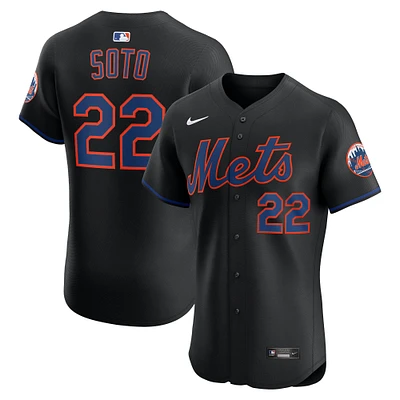 Men's Nike Juan Soto Black New York Mets Alternate Elite Jersey