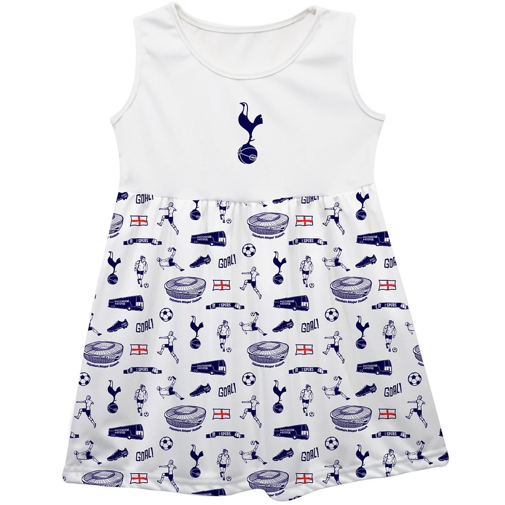 Girls Infant Vive La Fete White Tottenham Hotspur Impressions Artwork Tank Top Dress