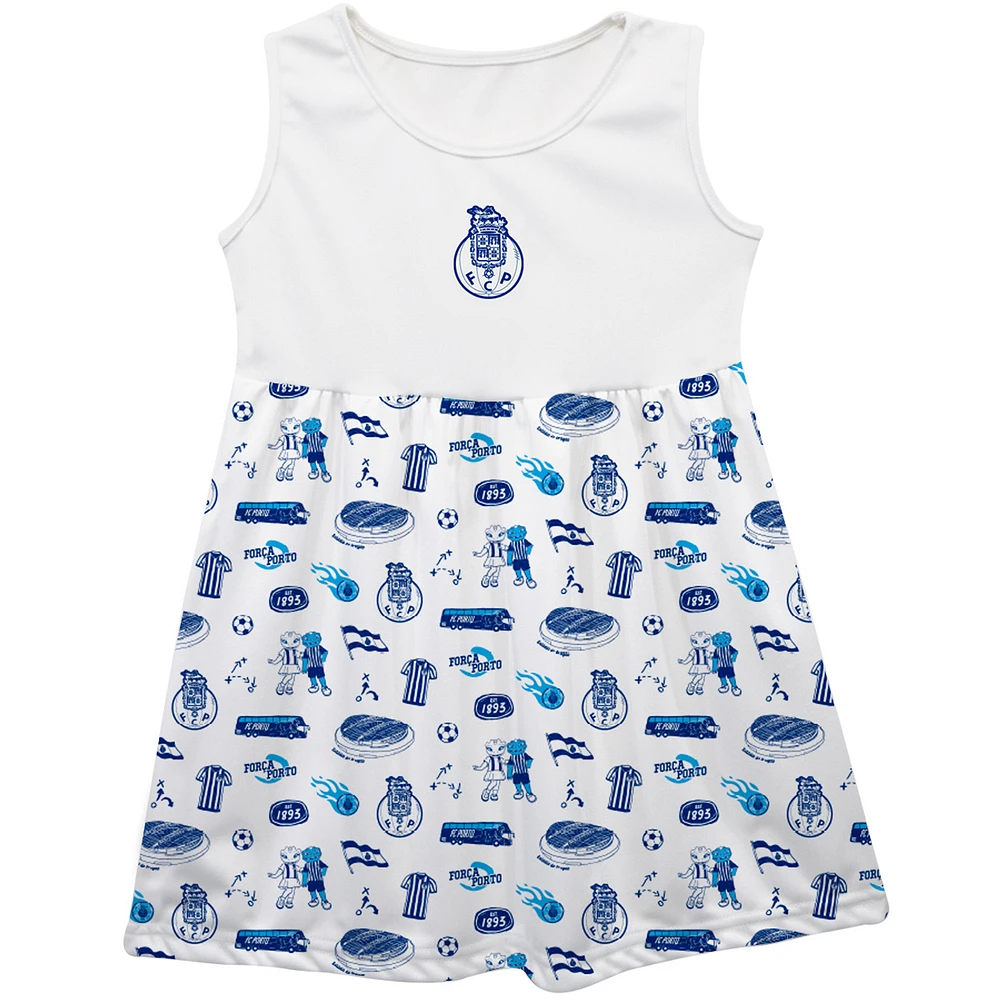 Girls Toddler Vive La Fete White FC Porto Impressions Artwork Tank Top Dress