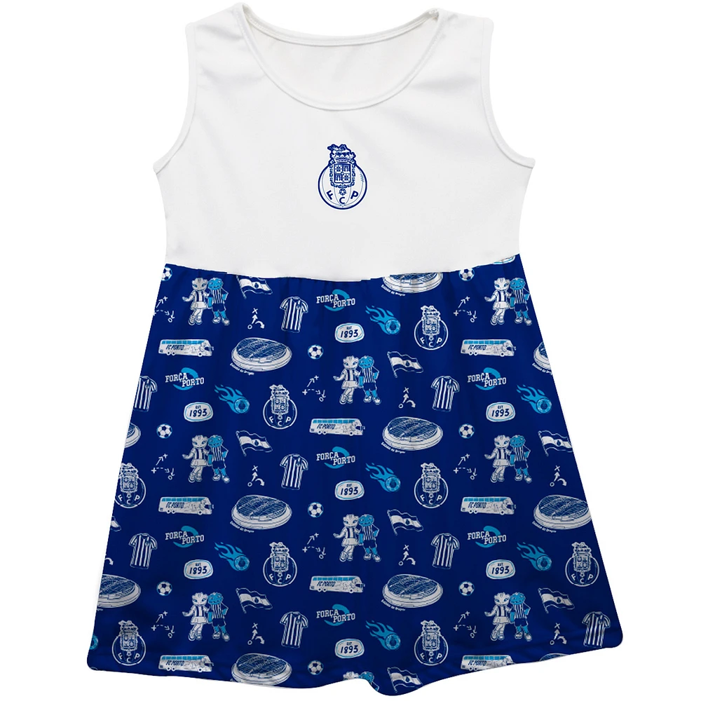 Girls Toddler Vive La Fete Navy FC Porto Impressions Artwork Tank Top Dress