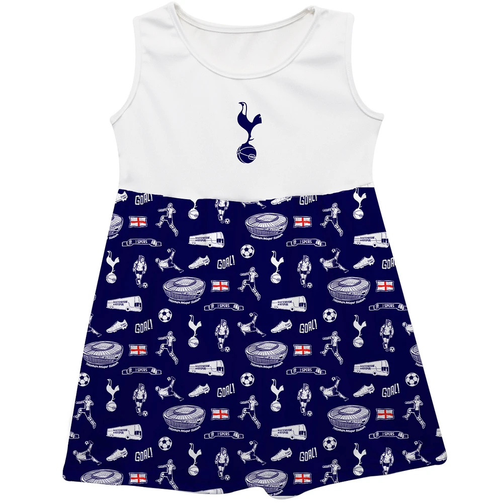Girls Toddler Vive La Fete Navy Tottenham Hotspur Impressions Artwork Tank Top Dress