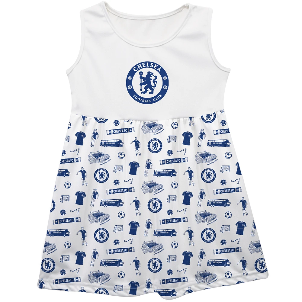 Girls Toddler Vive La Fete White Chelsea Impressions Artwork Tank Top Dress