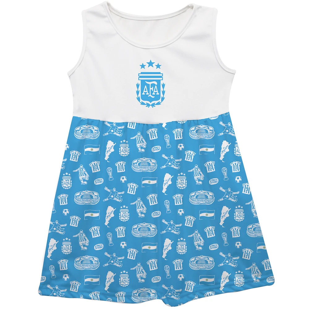 Girls Toddler Vive La Fete Light Blue Argentina National Team Impressions Artwork Tank Top Dress