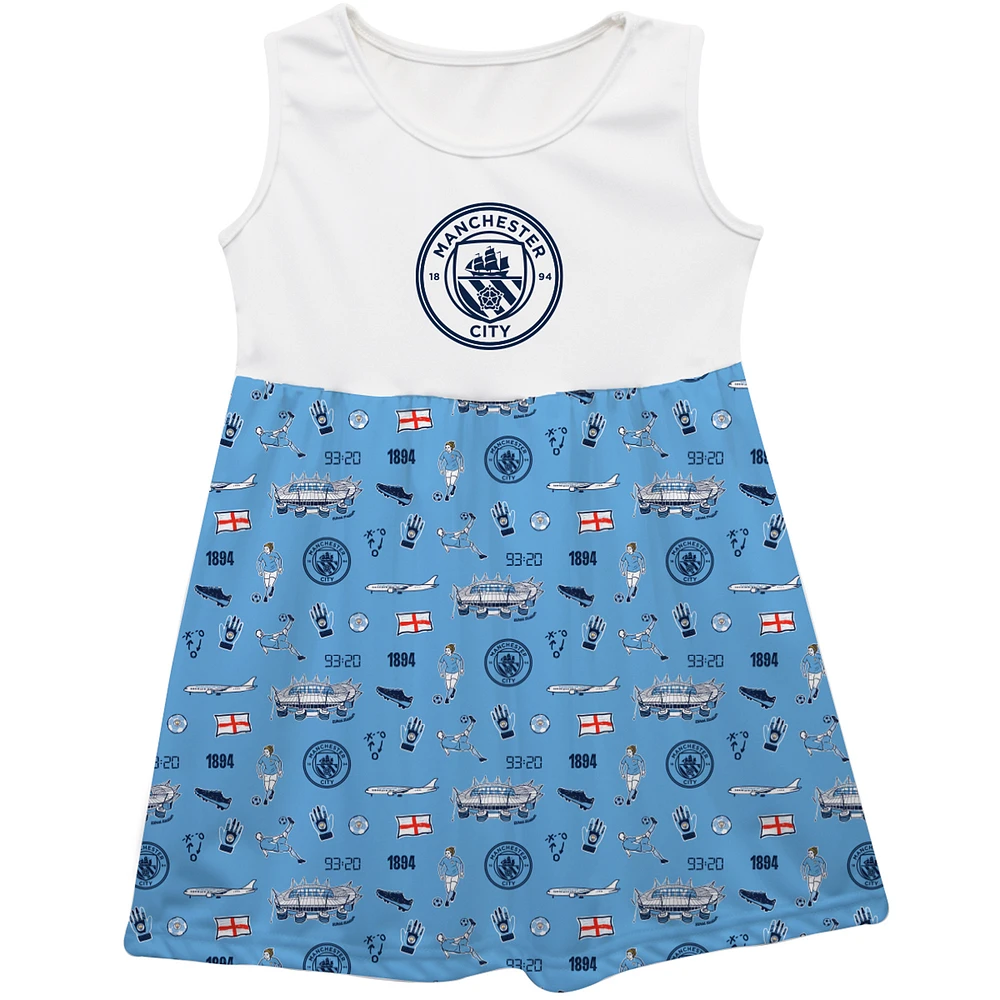 Girls Youth Vive La Fete Light Blue Manchester City Tank Top Dress