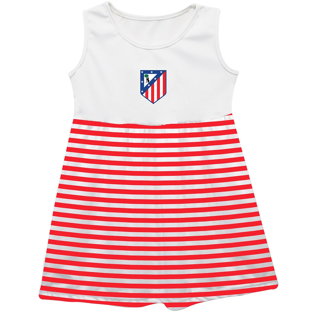 Girls Toddler Vive La Fete Red Atletico de Madrid Striped Tank Top Dress