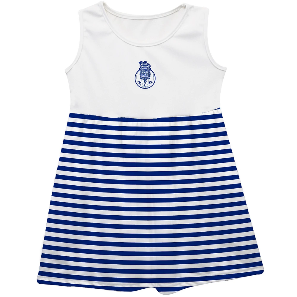 Girls Youth Vive La Fete Navy FC Porto Striped Tank Top Dress