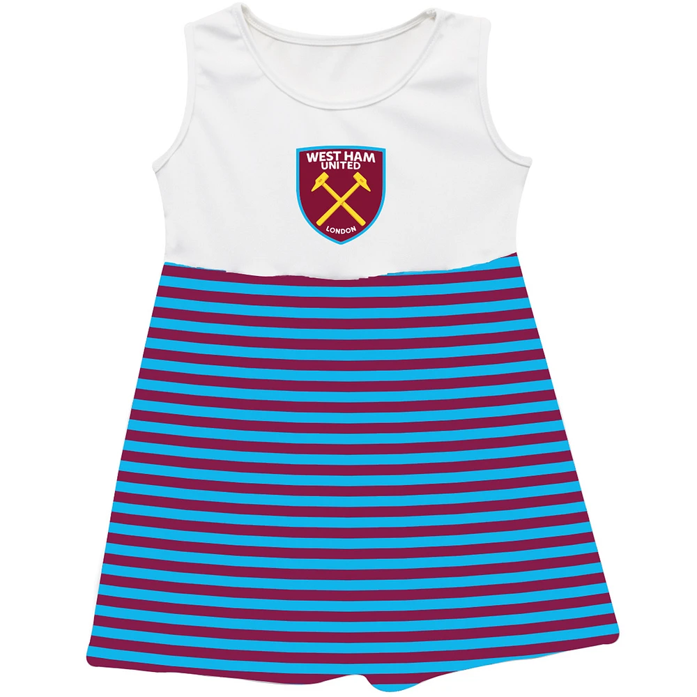 Girls Youth Vive La Fete Light Blue West Ham United Striped Tank Top Dress