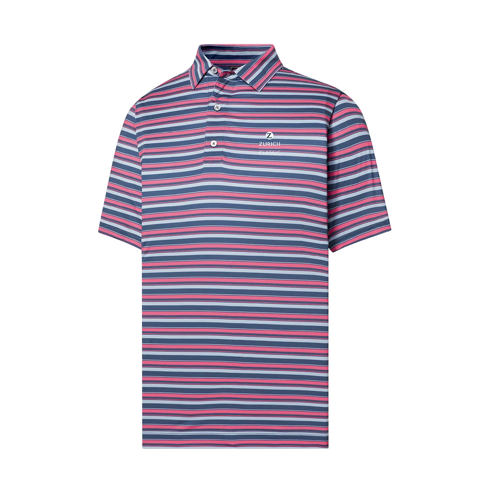 Men's FootJoy Navy The Zurich Classic ProDry Mixer Stripe Lisle Polo