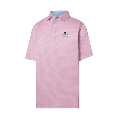 Men's FootJoy Pink The Zurich Classic ProDry Citrus Print Lisle Polo
