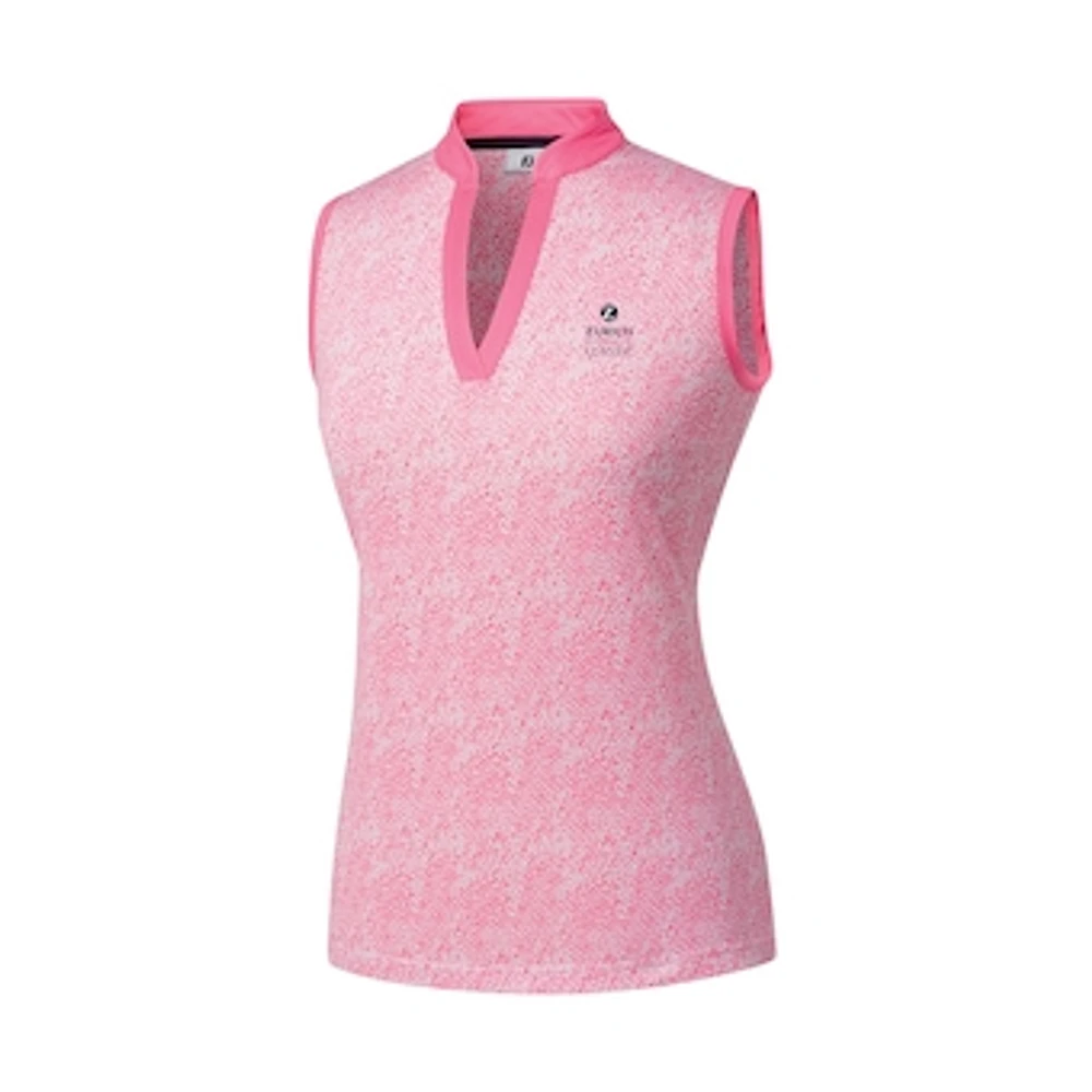 Women's FootJoy Pink The Zurich Classic Printed Sleeveless Polo