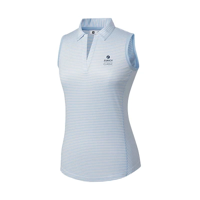 Women's FootJoy Light Blue The Zurich Classic Striped Sleeveless Polo
