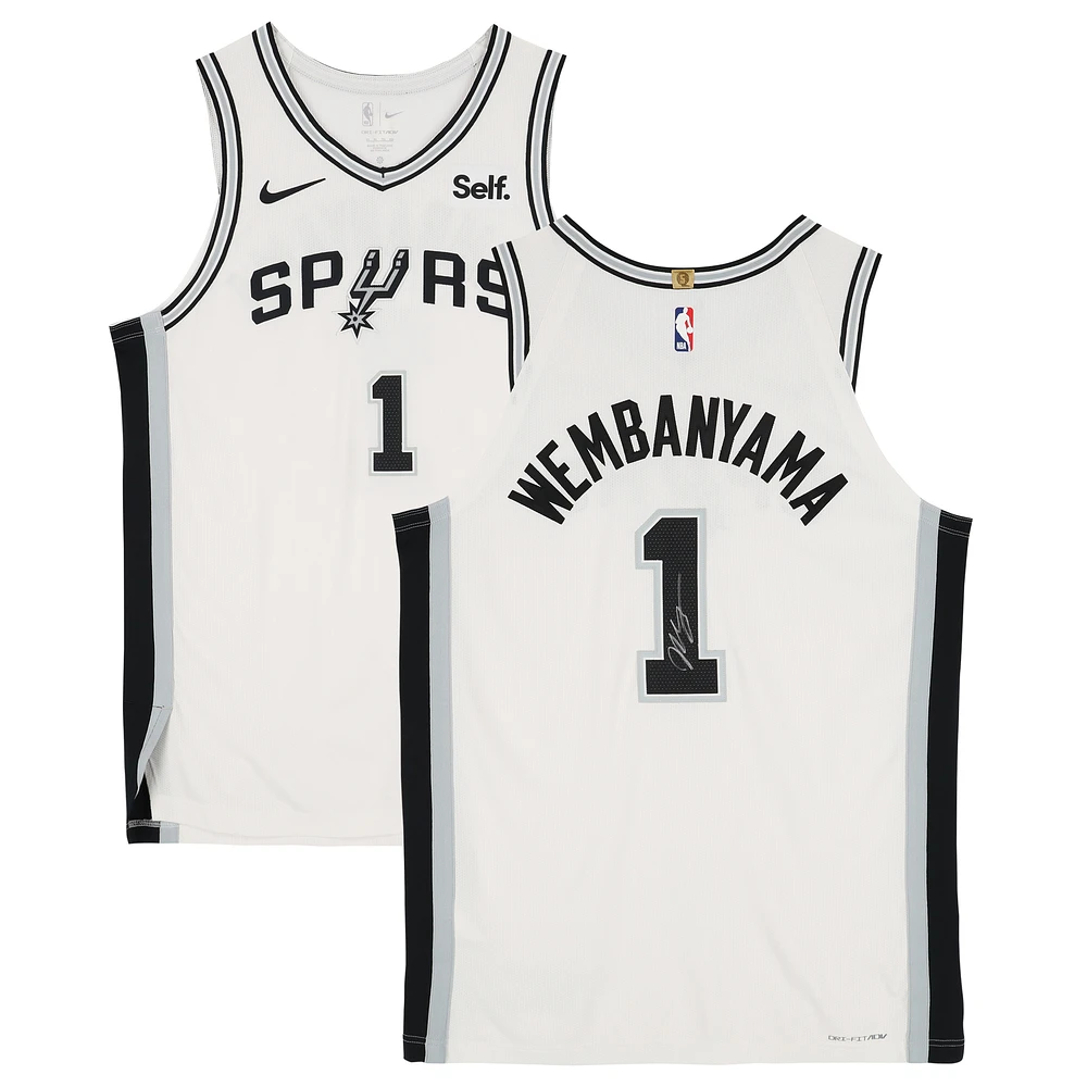 Victor Wembanyama San Antonio Spurs Autographed Nike White Association Edition Authentic Jersey with Sponsor Patch