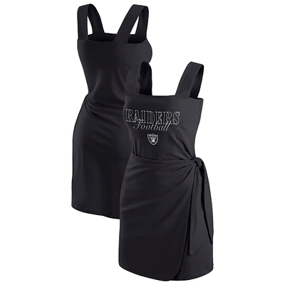 Women's WEAR by Erin Andrews Black Las Vegas Raiders Wrap Dress