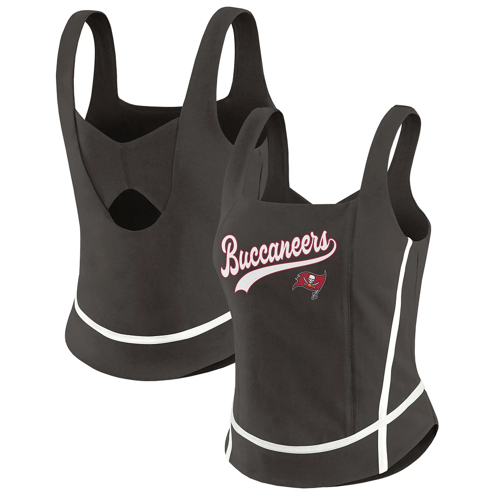 Women's WEAR by Erin Andrews Pewter Tampa Bay Buccaneers Square Neck Tank Top