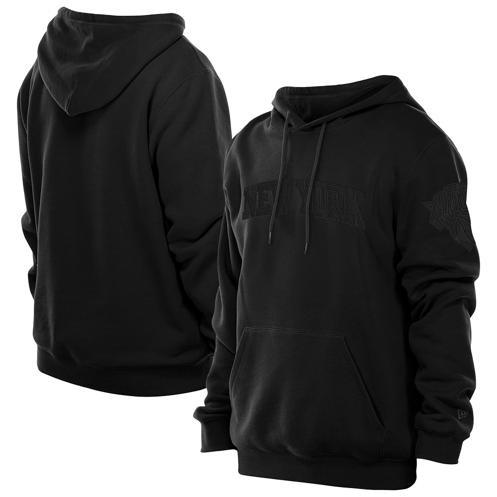 Men's New Era Black New York Knicks Tonal Premium Pullover Hoodie