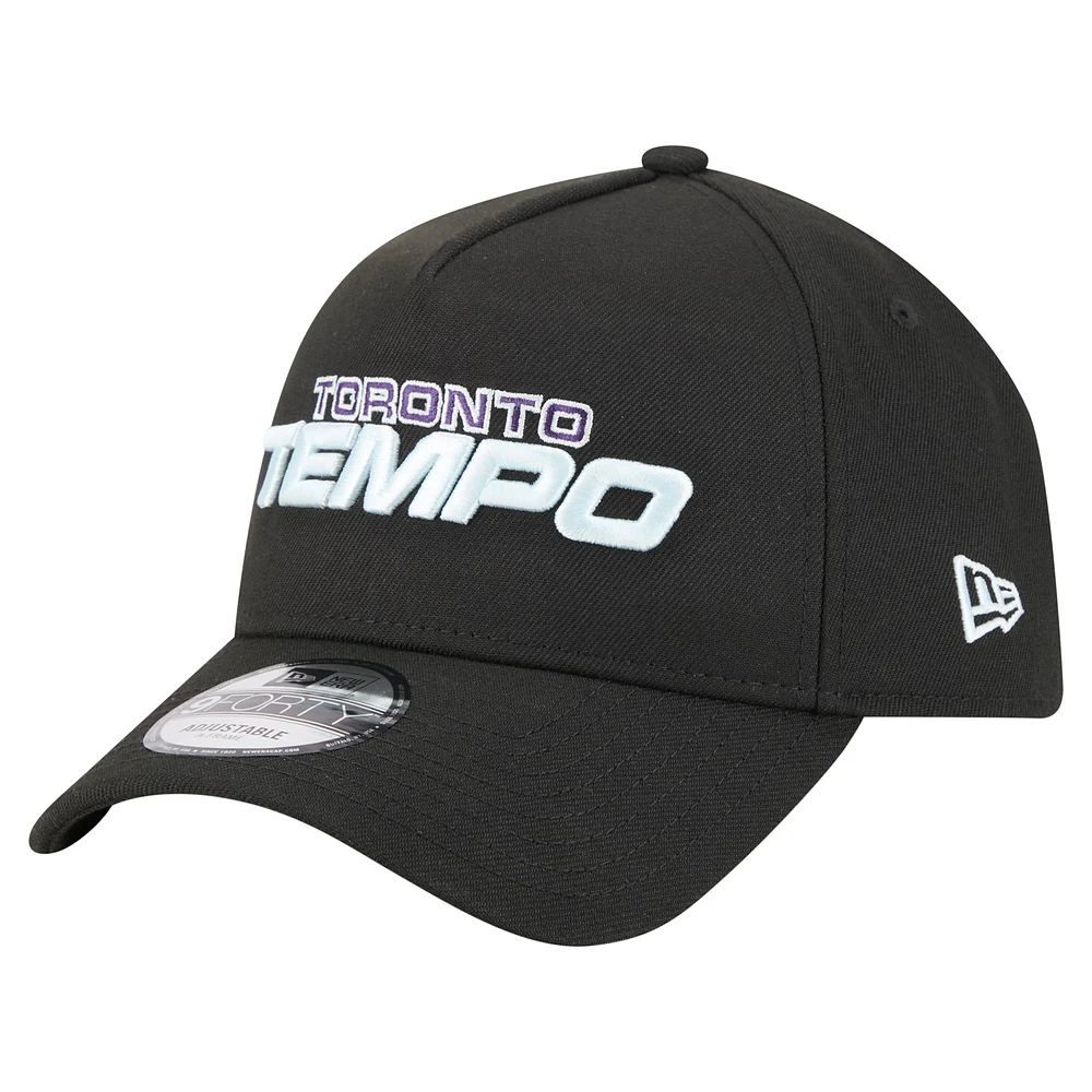 Unisex New Era Black Toronto Tempo Core Logo A-Frame 9FORTY Adjustable Hat