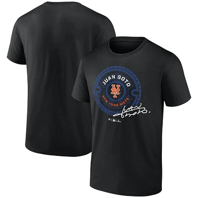 Men's Fanatics Juan Soto Black New York Mets Seal Logo T-Shirt