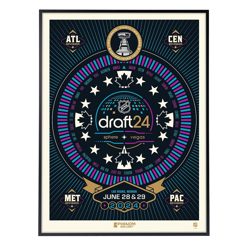 Phenom Gallery 2024 NHL Draft 18" x 24" Deluxe Framed Serigraph