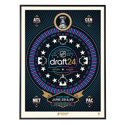 Phenom Gallery 2024 NHL Draft 18" x 24" Deluxe Framed Serigraph