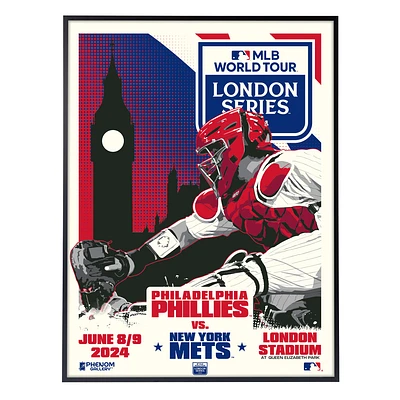 Phenom Gallery Philadelphia Phillies MLB London Series 2024 18" x 24" Deluxe Framed Serigraph