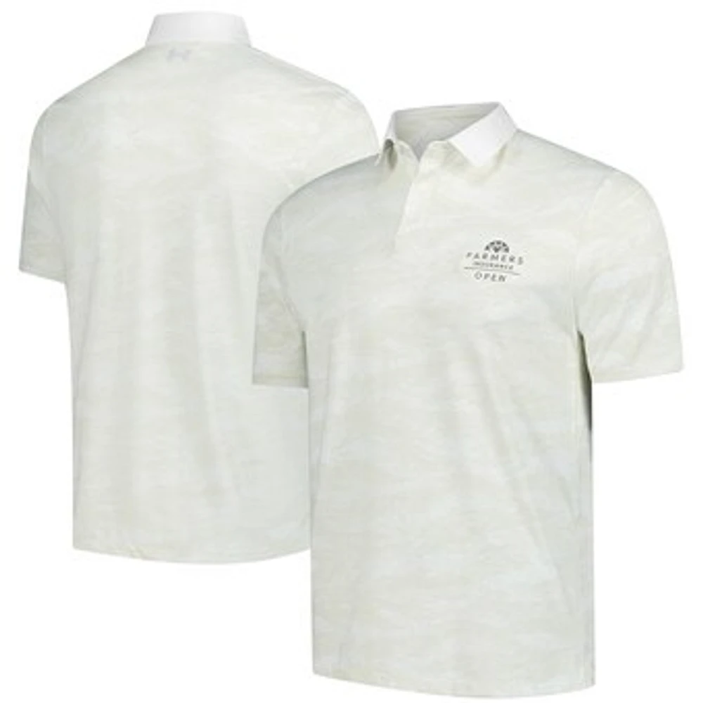 Men's Under Armour White 2025 Farmers Insurance Open Iso-Chill Camo Performance Polo