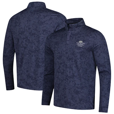 Men's Under Armour Navy 2025 Farmers Insurance Open Line Dye Jacquard Quarter-Zip Pullover Top