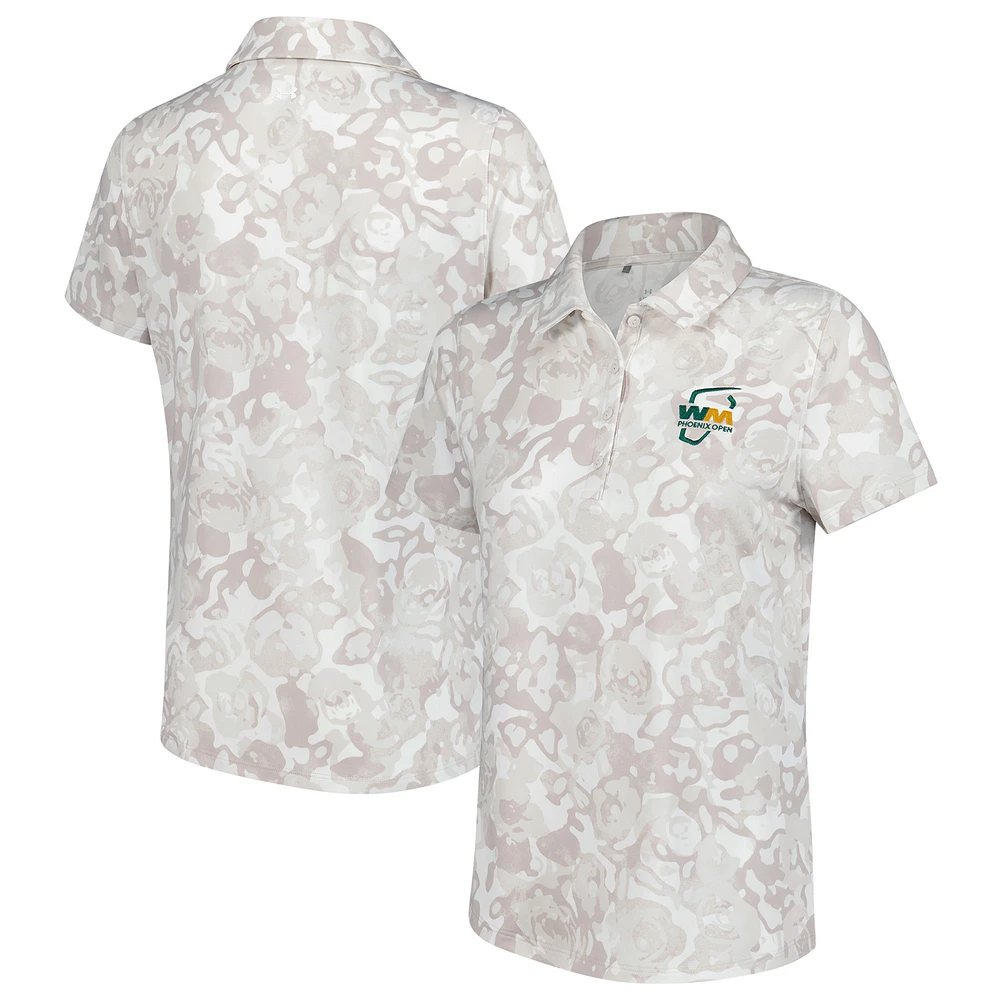 Women's Under Armour Gray WM Phoenix Open Drive Rose Printed Polo