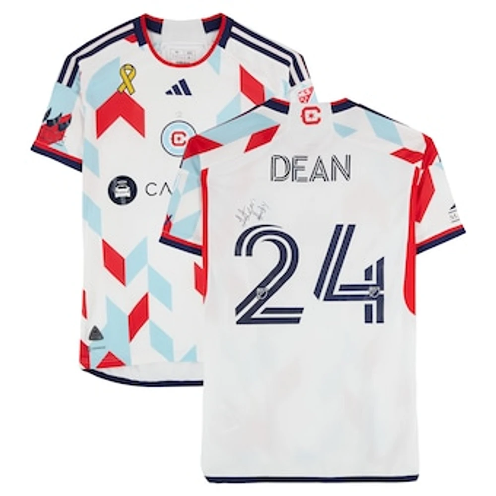 Jonathan Dean Chicago Fire Autographed Match-Used #24 adidas Jersey from the 2024 MLS Season