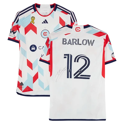 Tom Barlow Chicago Fire Autographed Match-Used #12 adidas Jersey from the 2024 MLS Season